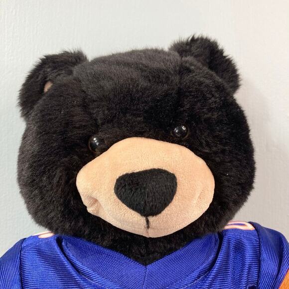 Build a Bear Lil Night Sky Black Tan 17" Bear Cub in Blue Orange Football Outfit - Picture 3 of 11